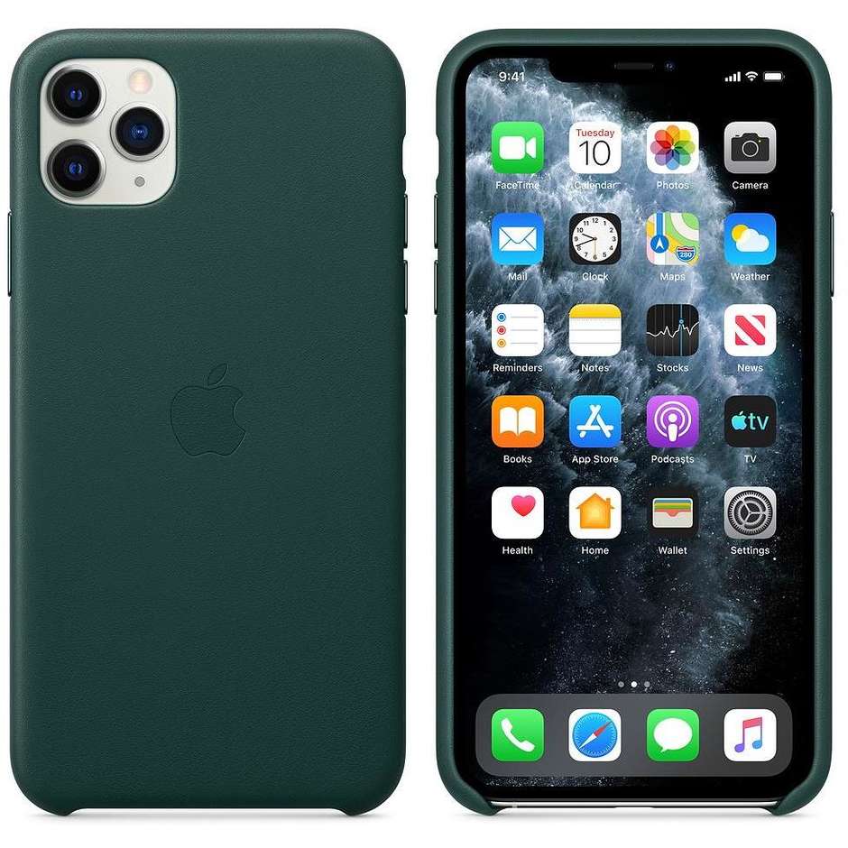 Apple MX0C2ZM/A Cover in pelle per iPhone 11 Pro Max colore verde foresta