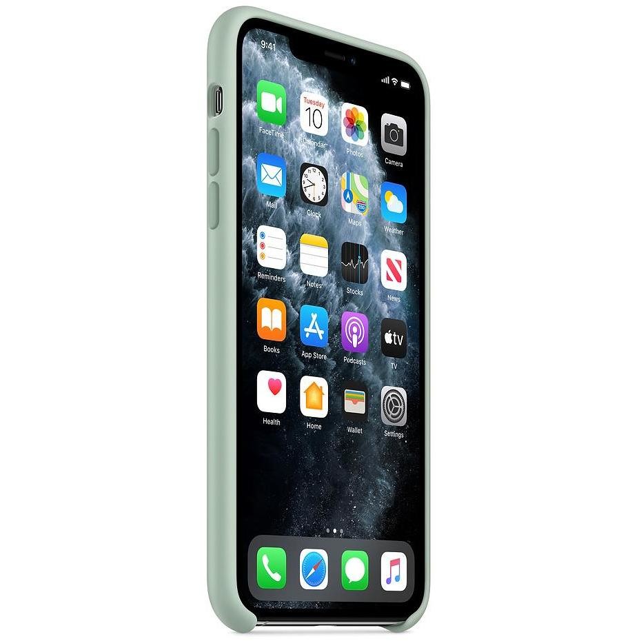 Apple MXM92ZM/A Cover in silicone per iPhone 11 Pro Max colore Berillo
