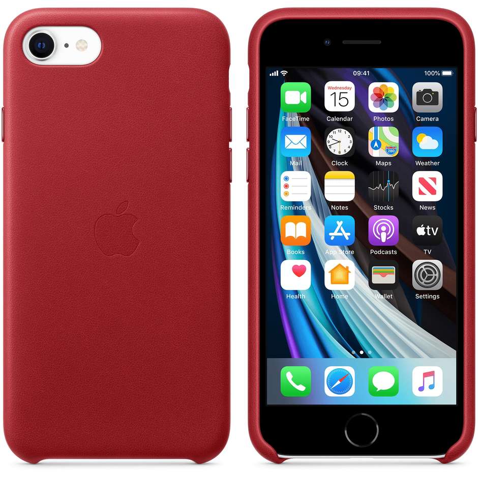 Apple MXYL2ZM/A Cover in pelle per iPhone SE colore rosso