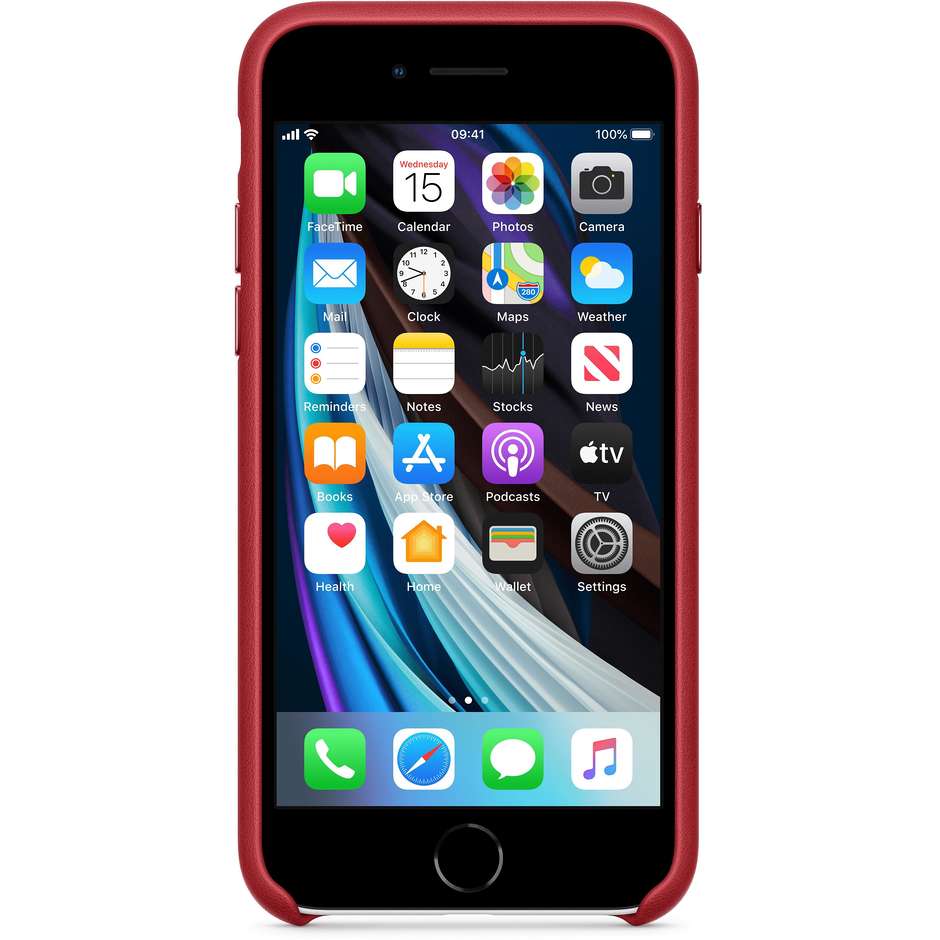 Apple MXYL2ZM/A Cover in pelle per iPhone SE colore rosso