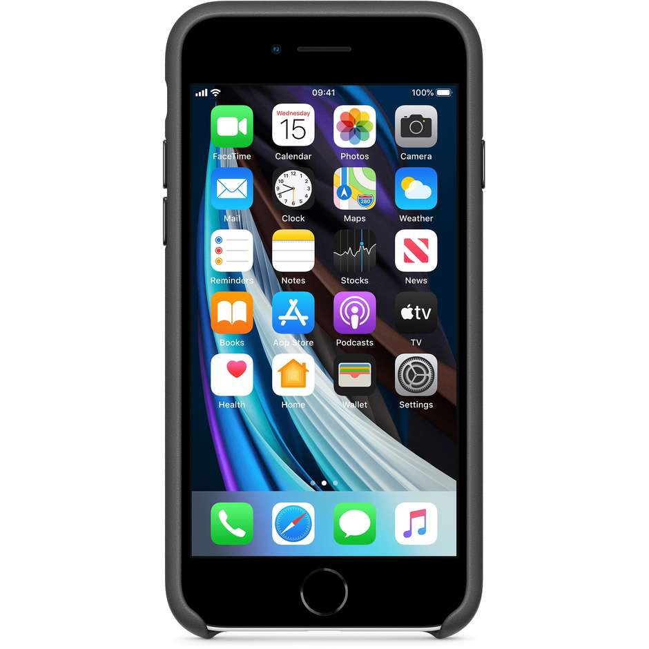 Apple MXYM2ZM/A Cover in pelle per iPhone SE colore nero