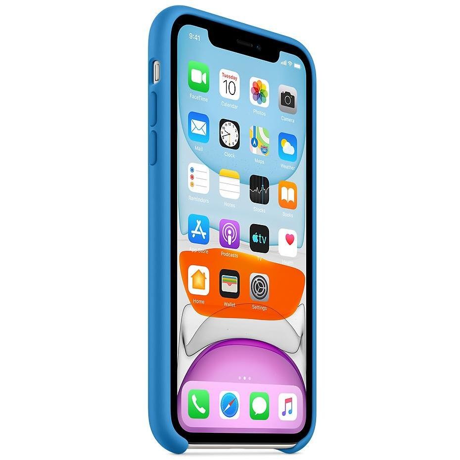Apple MXYY2ZM/A Cover in silicone per iPhone 11 colore blu