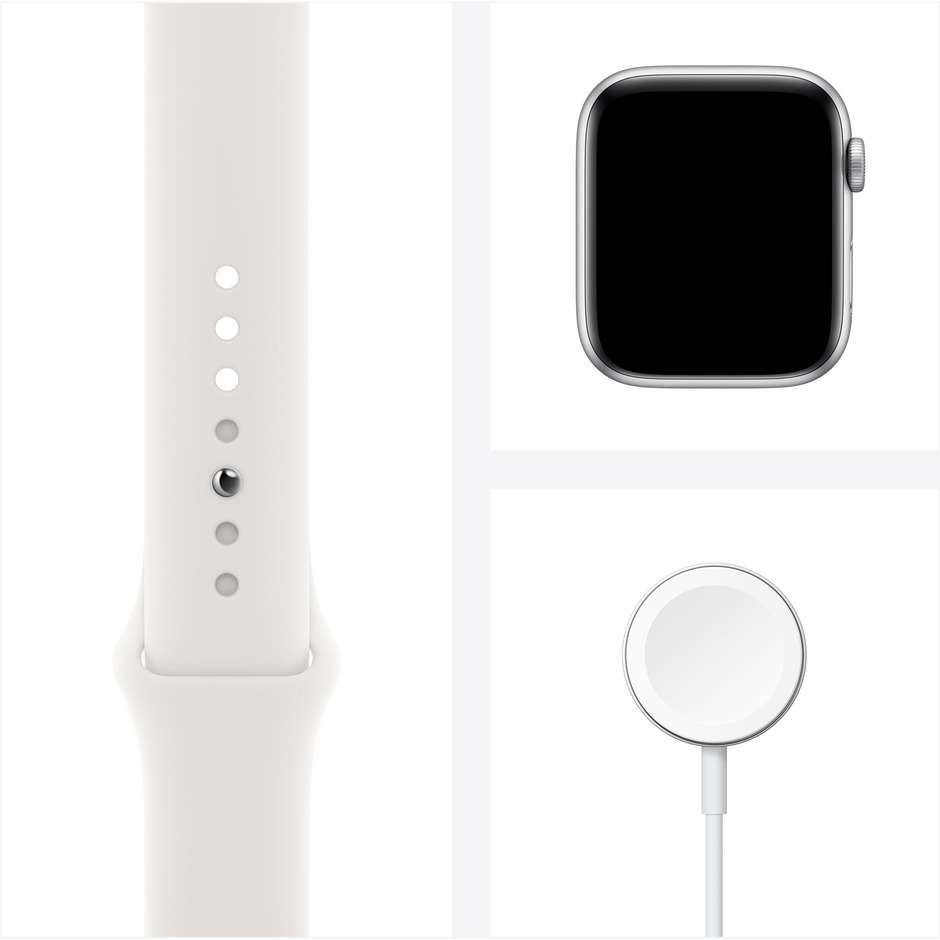 Apple MYDQ2TY/A Watch SE Smartwatch 44 mm GPS 4G colore silver con cinturino bianco