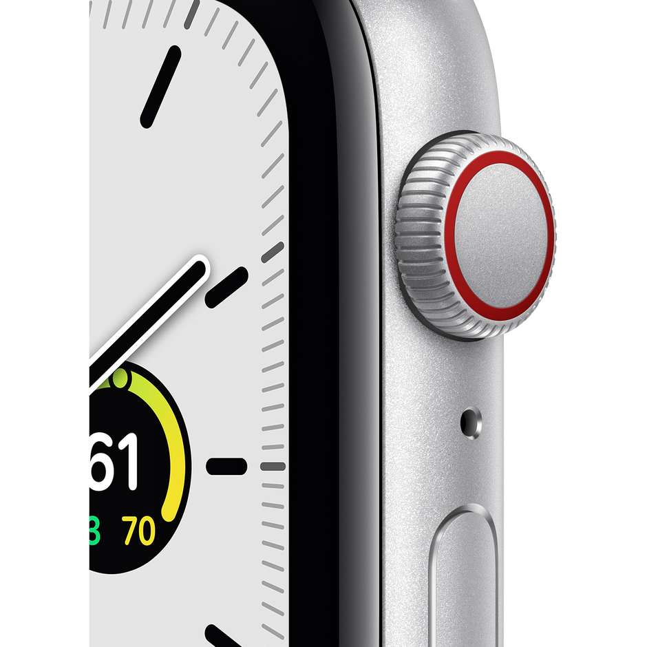 Apple MYEV2TY/A Watch SE Smartwatch Nike 44 mm GPS 4G colore silver con cinturino sport bianco