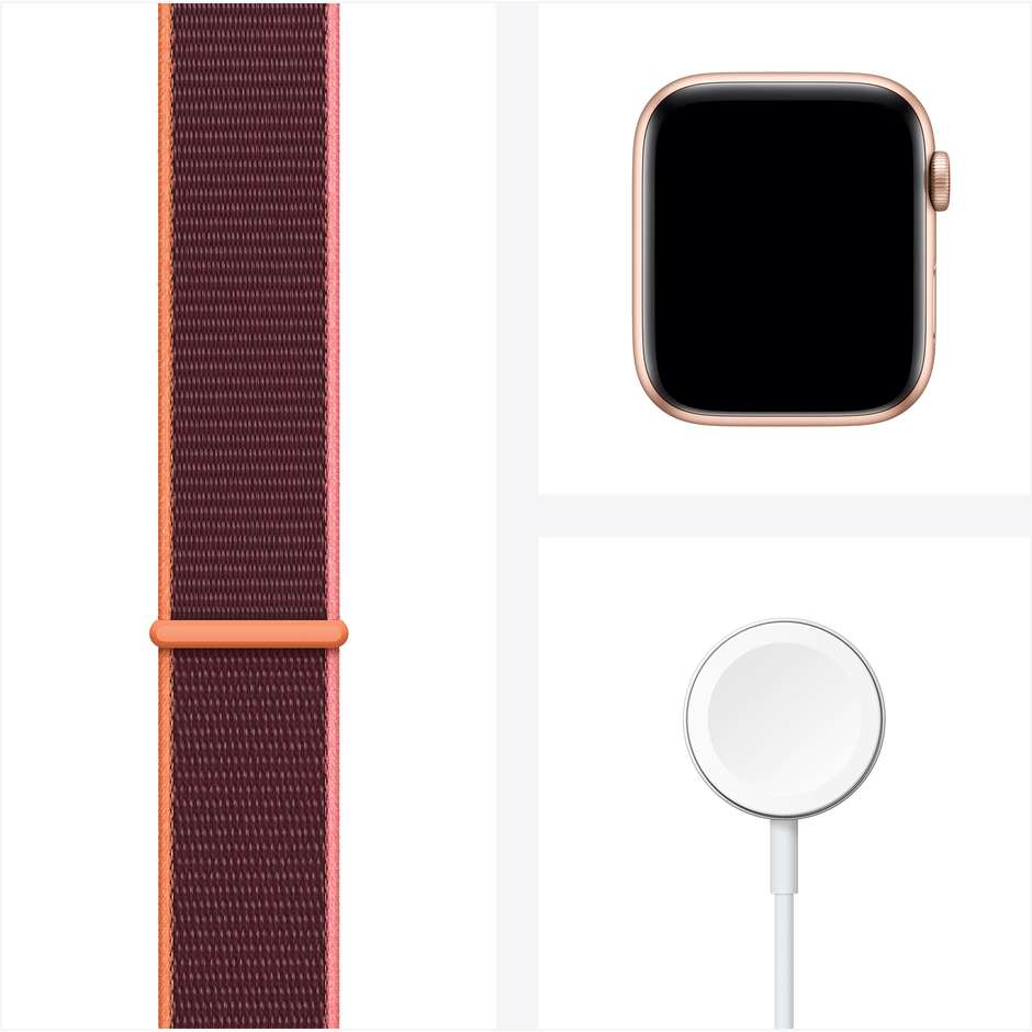 Apple MYEY2TY/A Watch SE Smartwatch Nike 44 mm GPS 4G colore oro con sport loop prugna