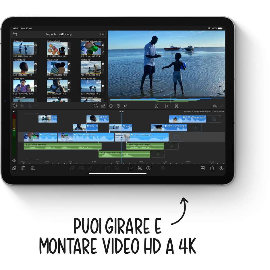 Apple MYFQ2TY/A iPad Air Tablet 10.9'' 4° Gen Wi-Fi Memoria 64 Gb iOS 14 colore celeste