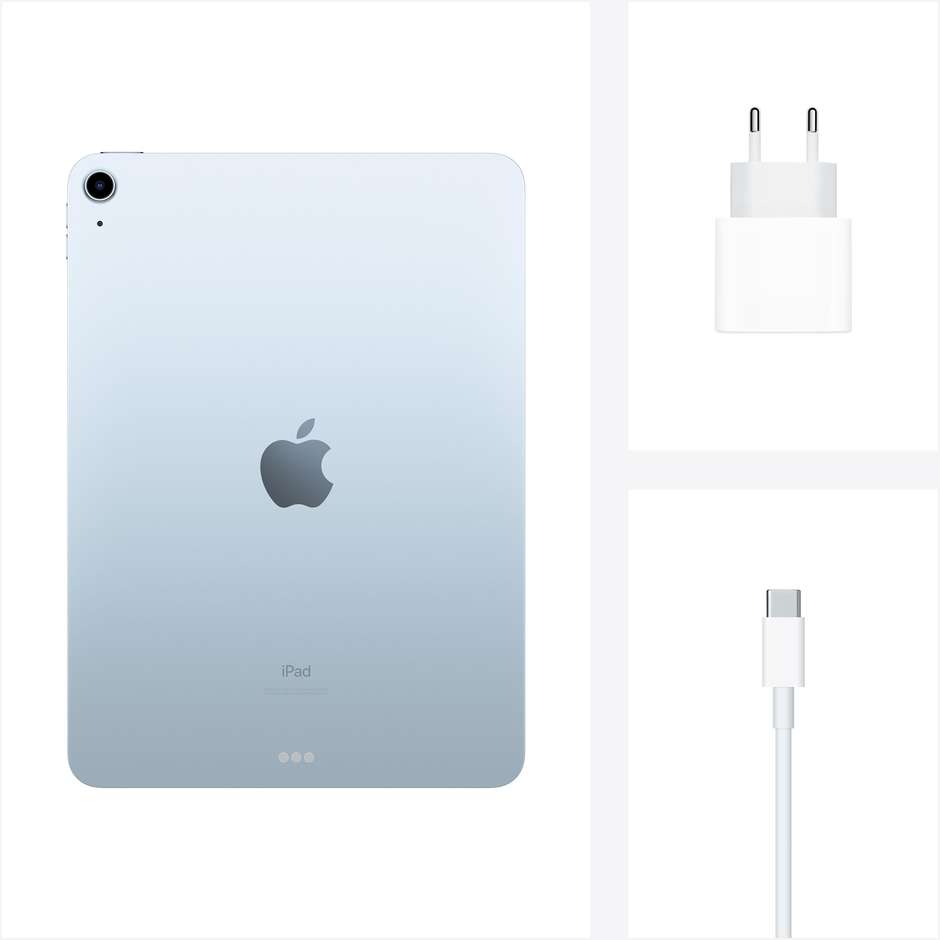 Apple MYFQ2TY/A iPad Air Tablet 10.9'' 4° Gen Wi-Fi Memoria 64 Gb iOS 14 colore celeste