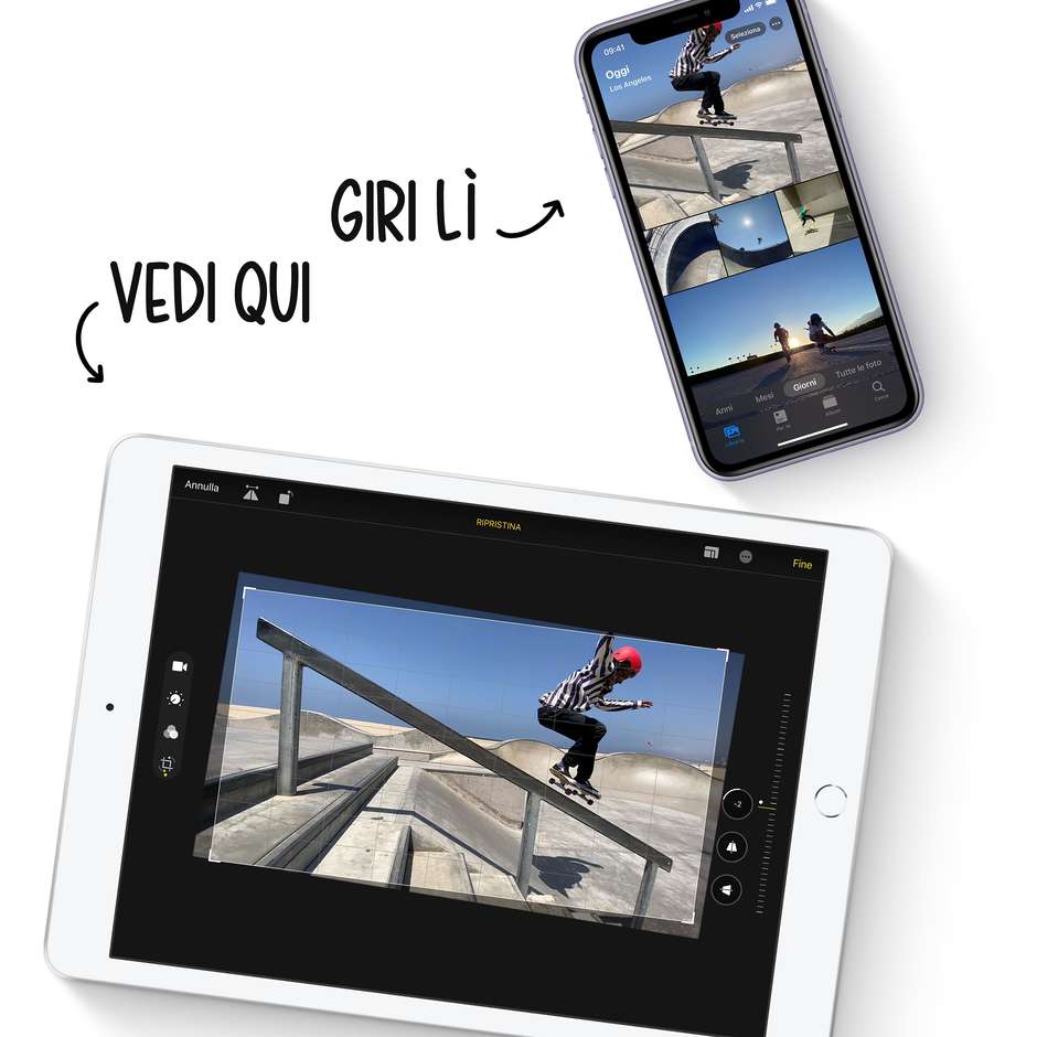 Apple MYLE2TY/A iPad 10.2 2020 Tablet 10.2" Memoria 128 GB Wifi iPadOS colore Silver