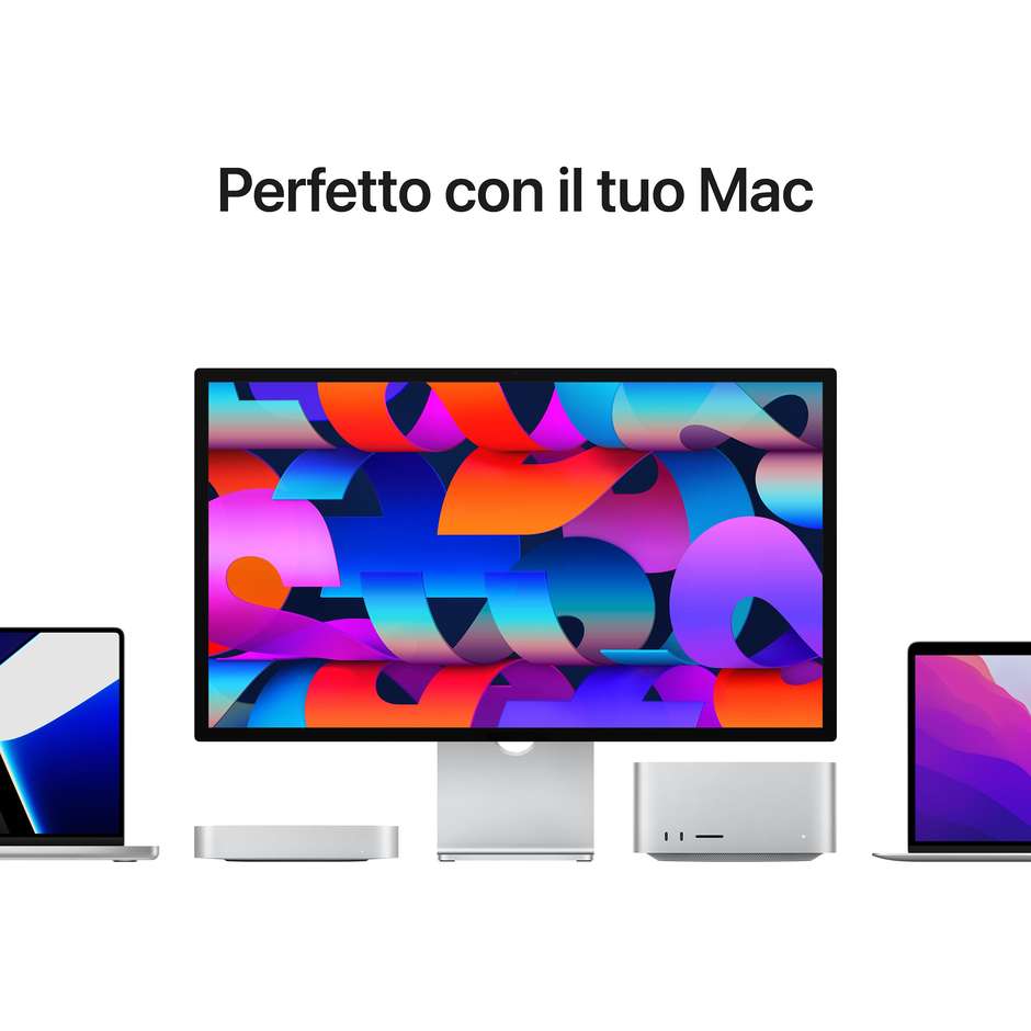 Apple Studio MMYV3T/A Monitor PC 27" 5K Ultra HD Vetro Nanotexture inclinazione e altezza regolabile Classe E colore cornice nero