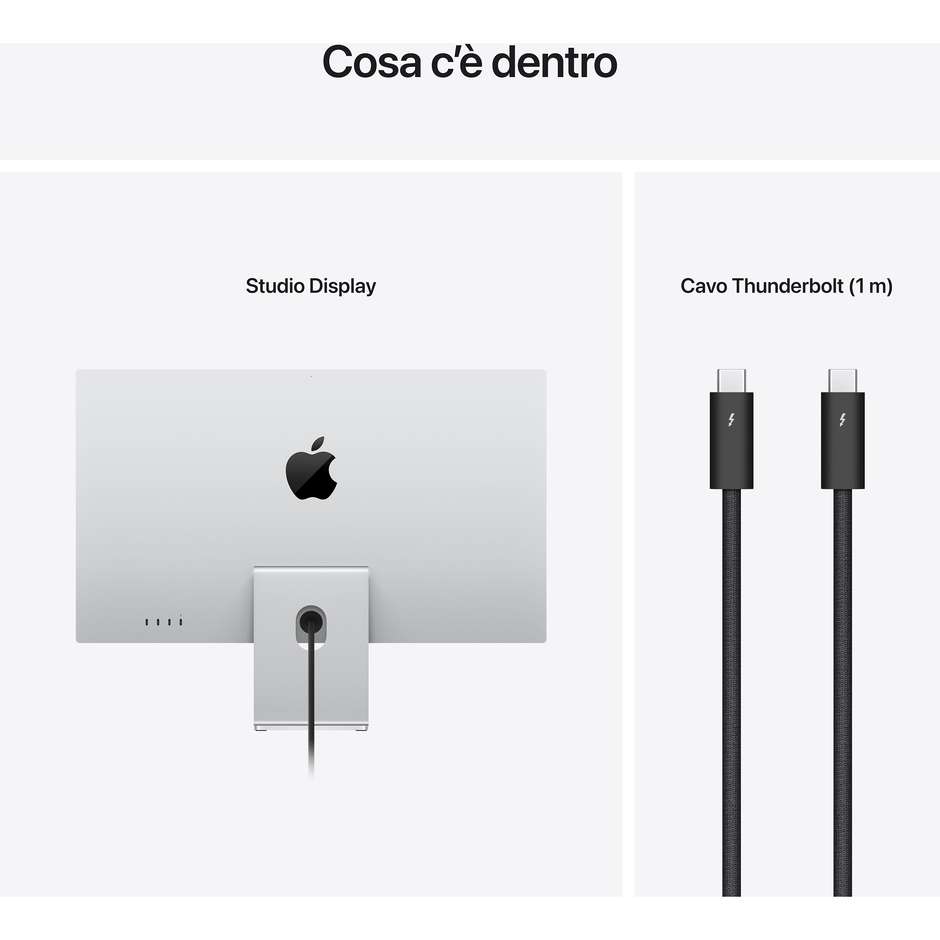 Apple Studio MMYV3T/A Monitor PC 27" 5K Ultra HD Vetro Nanotexture inclinazione e altezza regolabile Classe E colore cornice nero