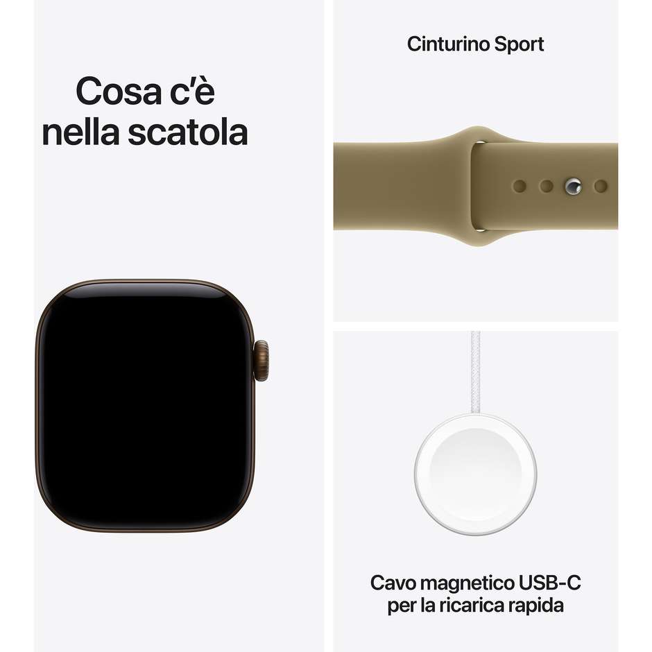 apple watch 12 gps 42mm dark bronze + olive band