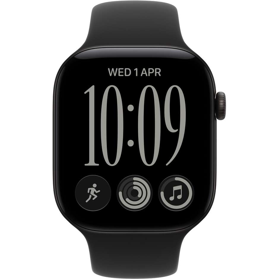 apple watch 12 gps 46mm black + black band - s/m