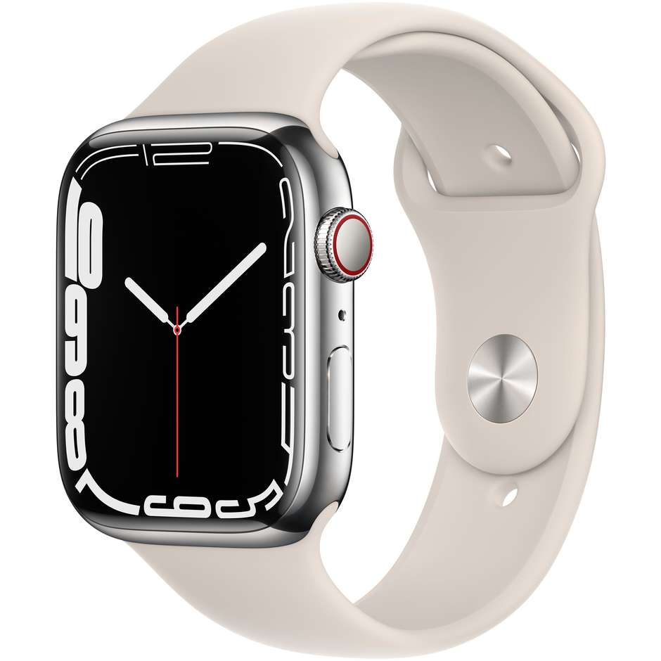 apple watch  7 gps + cell 45mm silver  steel  c/s