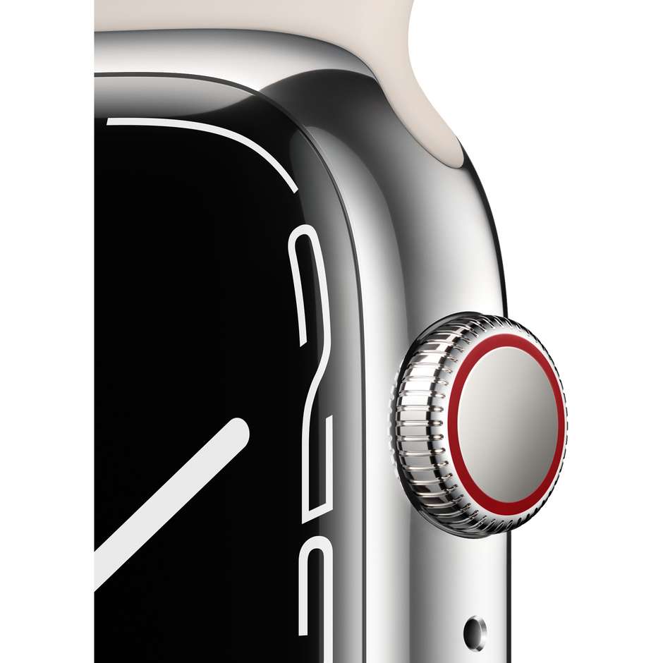 apple watch  7 gps + cell 45mm silver  steel  c/s