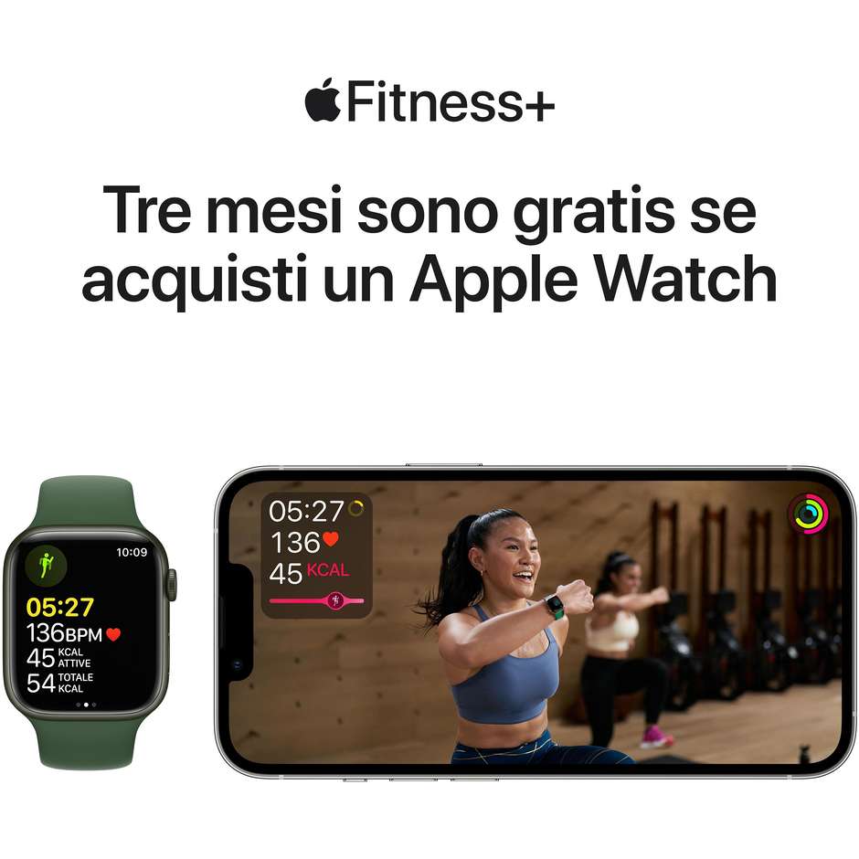 Apple Watch 7 SmartWatch 45mm GPS Wi-Fi colore galassia con cinturino sport galassia