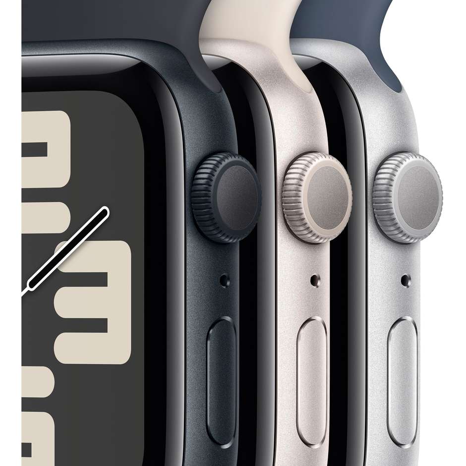 Apple Watch SE (2ª Gen) GPS 40mm Cassa Alluminio Argento con Cinturino Sport Blu Tempesta - M/L