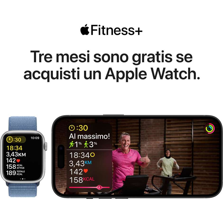 Apple Watch SE (2ª Gen) GPS 40mm Cassa Alluminio Argento con Cinturino Sport Blu Tempesta - M/L