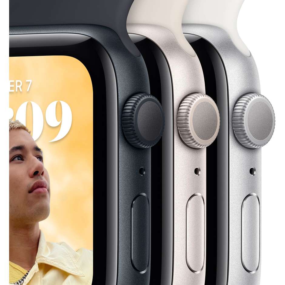 Apple Watch SE (2ª Gen) GPS 40mm Cassa Alluminio Mezzanotte con Cinturino Sport Nero (MNJT3TY/A)