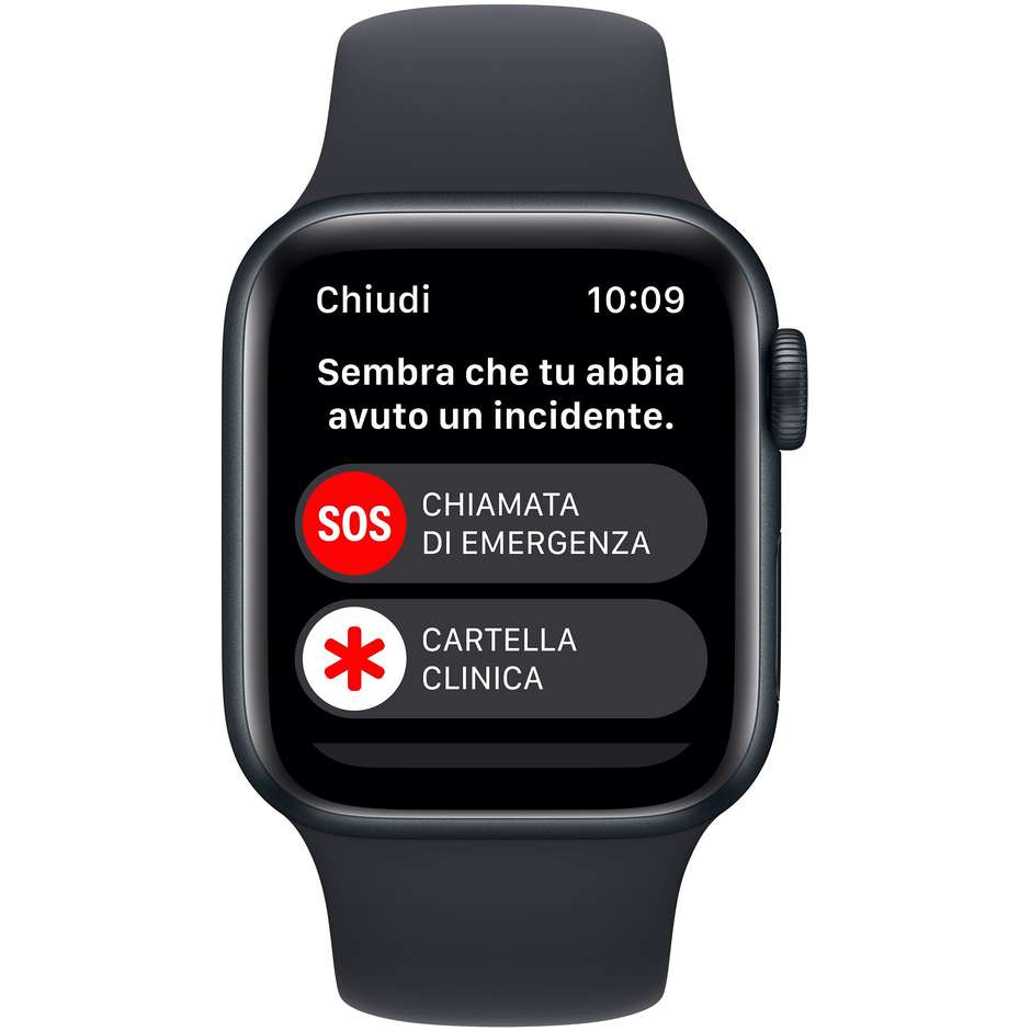 Apple Watch SE (2ª Gen) GPS 40mm Cassa Alluminio Mezzanotte con Cinturino Sport Nero (MNJT3TY/A)