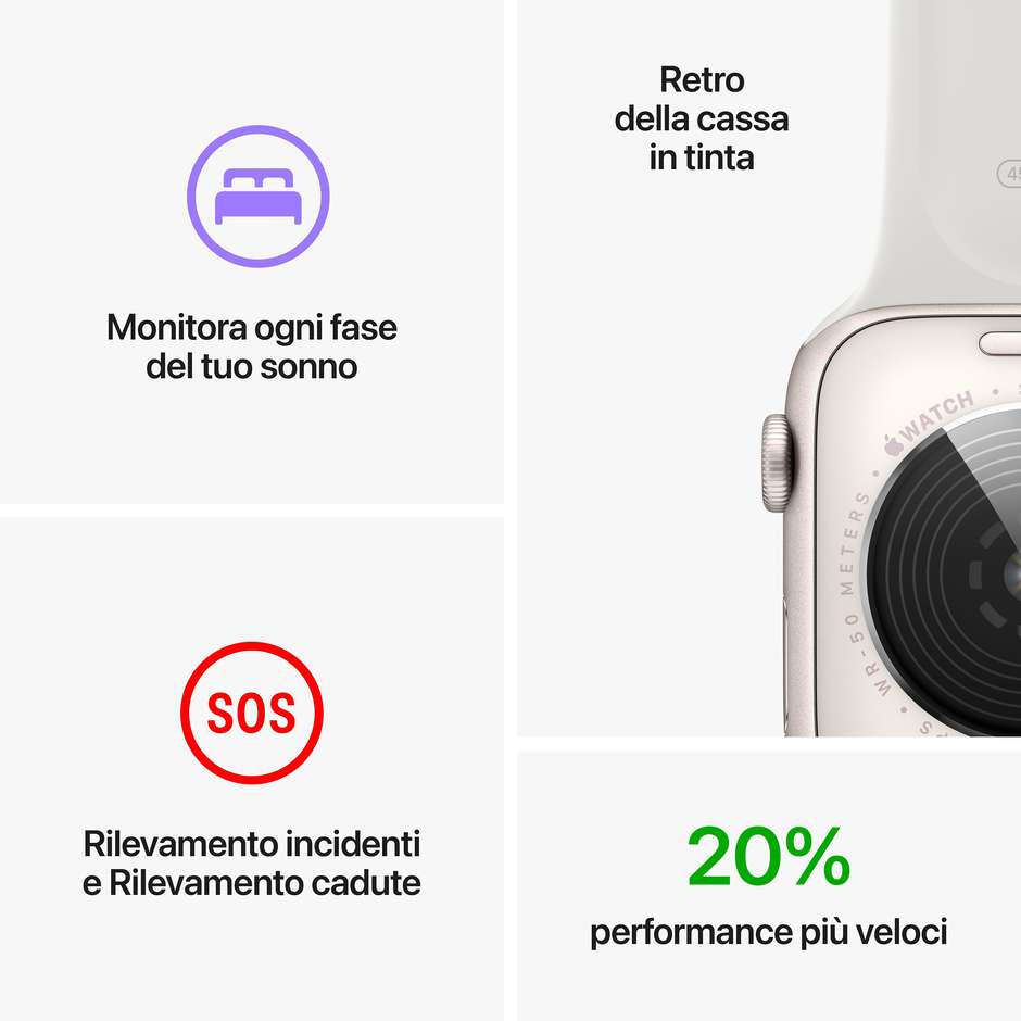 Apple Watch SE (2ª Gen) GPS 40mm Cassa Alluminio Mezzanotte con Cinturino Sport Nero (MNJT3TY/A)