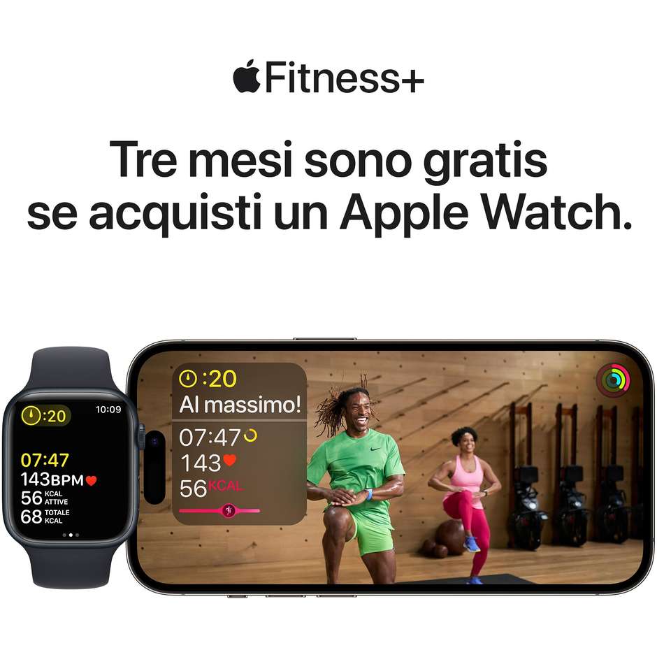Apple Watch SE (2ª Gen) GPS 40mm Cassa Alluminio Mezzanotte con Cinturino Sport Nero (MNJT3TY/A)