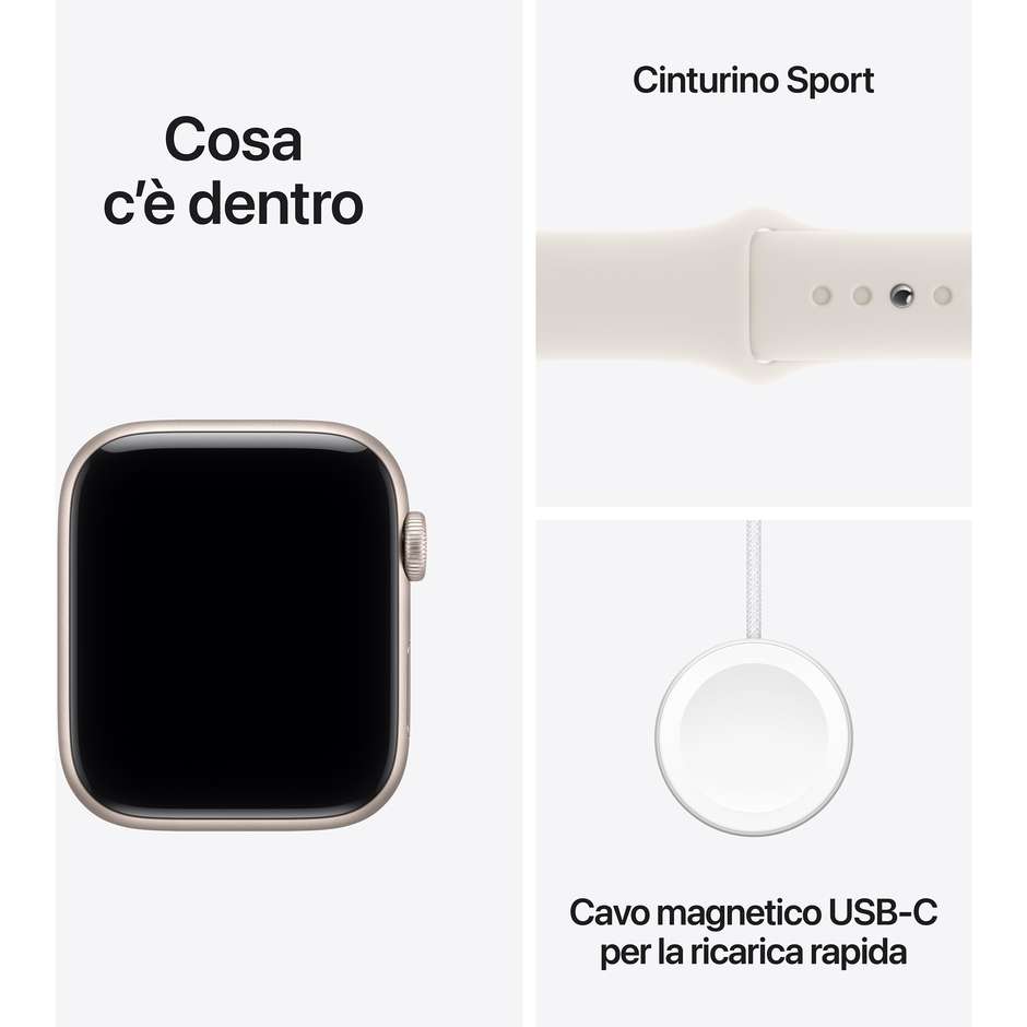 Apple Watch SE (2ª Gen) GPS 44mm Cassa Alluminio Galassia con Cinturino Sport Galassia - M/L