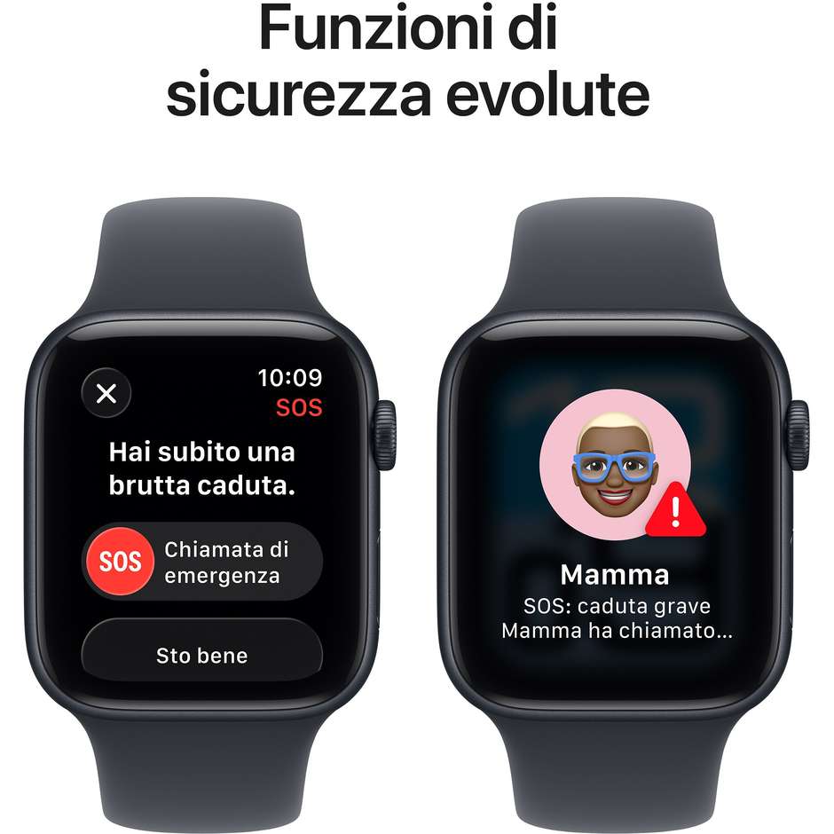 Apple Watch SE (2ª Gen) GPS 44mm Cassa Alluminio Mezzanotte con Cinturino Sport Mezzanotte - M/L