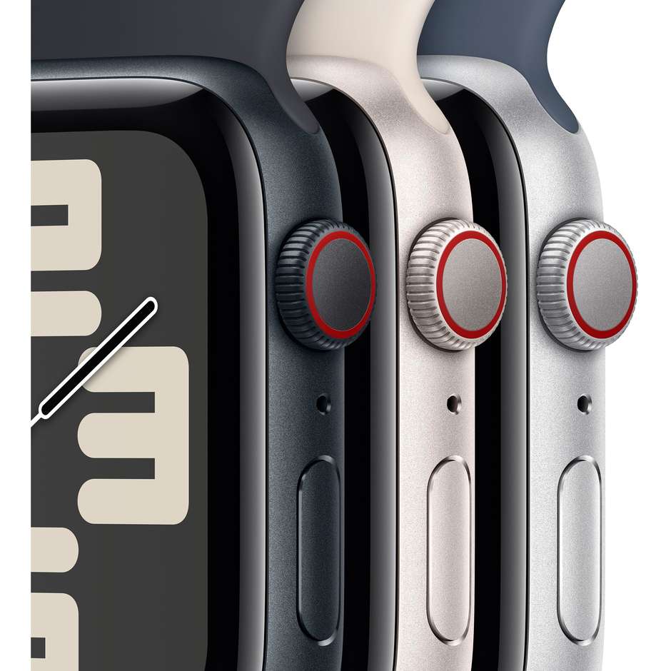 Apple Watch SE (2ª Gen) GPS + Cellular 40mm Cassa Alluminio Argento con Cinturino Sport Blu Tempesta - M/L
