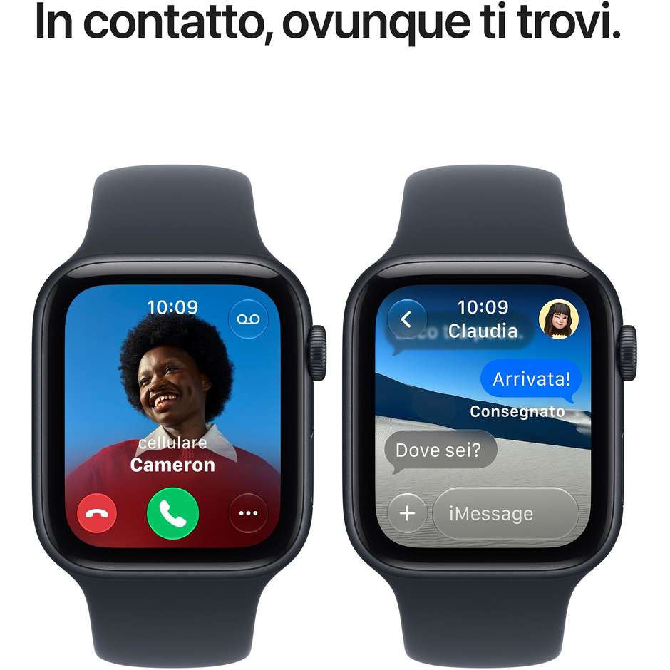 Apple Watch SE 3 GPS 44 mm alluminio mezzanotte, cinturino Sport blu marino M/L