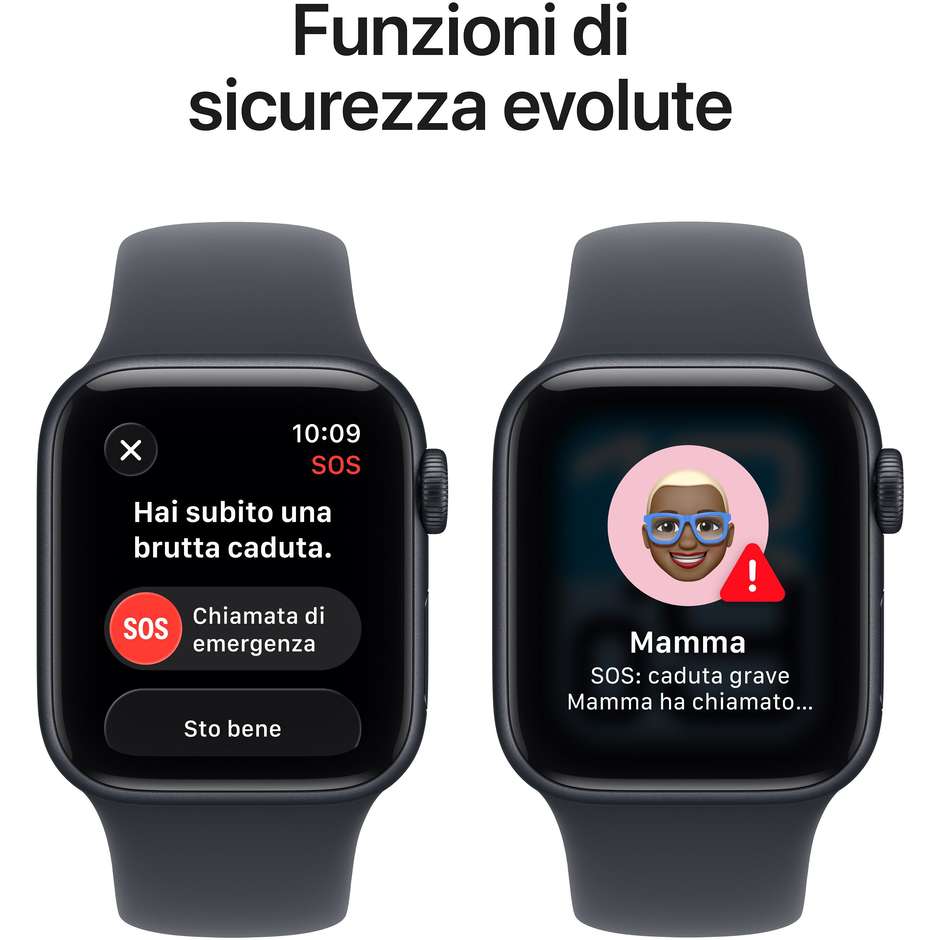 Apple Watch SE 3 GPS Cassa 40 mm in alluminio mezzanotte con Cinturino Sport mezzanotte - S/M