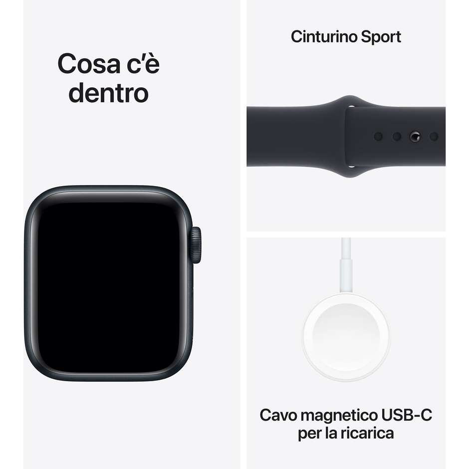 Apple Watch SE 40mm GPS Wi-Fi Colore Alluminio Mezzanotte con Cinturino Sport Mezzanotte - M/L