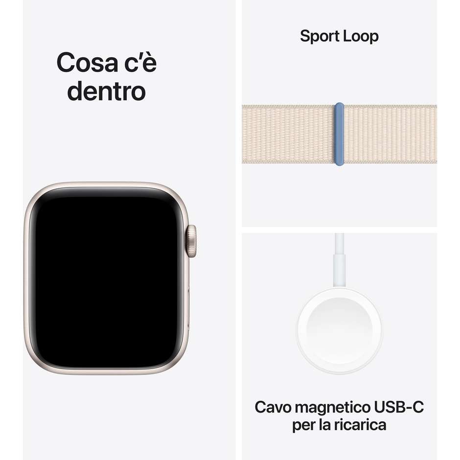 Apple Watch SE 44mm GPS Wi-Fi Colore Alluminio Galassia con Cinturino Sport Loop Galassia