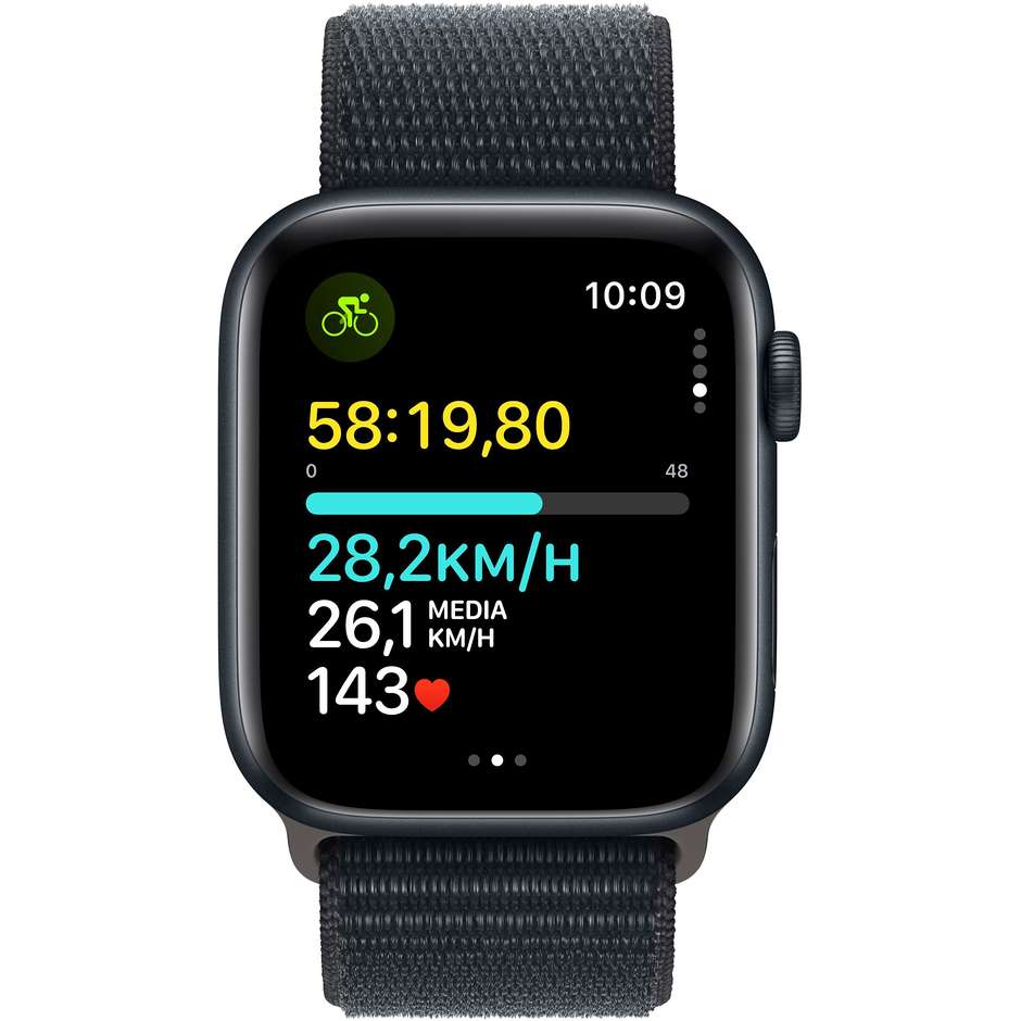 Apple Watch SE 44mm GPS Wi-Fi Colore Alluminio Mezzanotte con Cinturino Sport Loop Mezzanotte