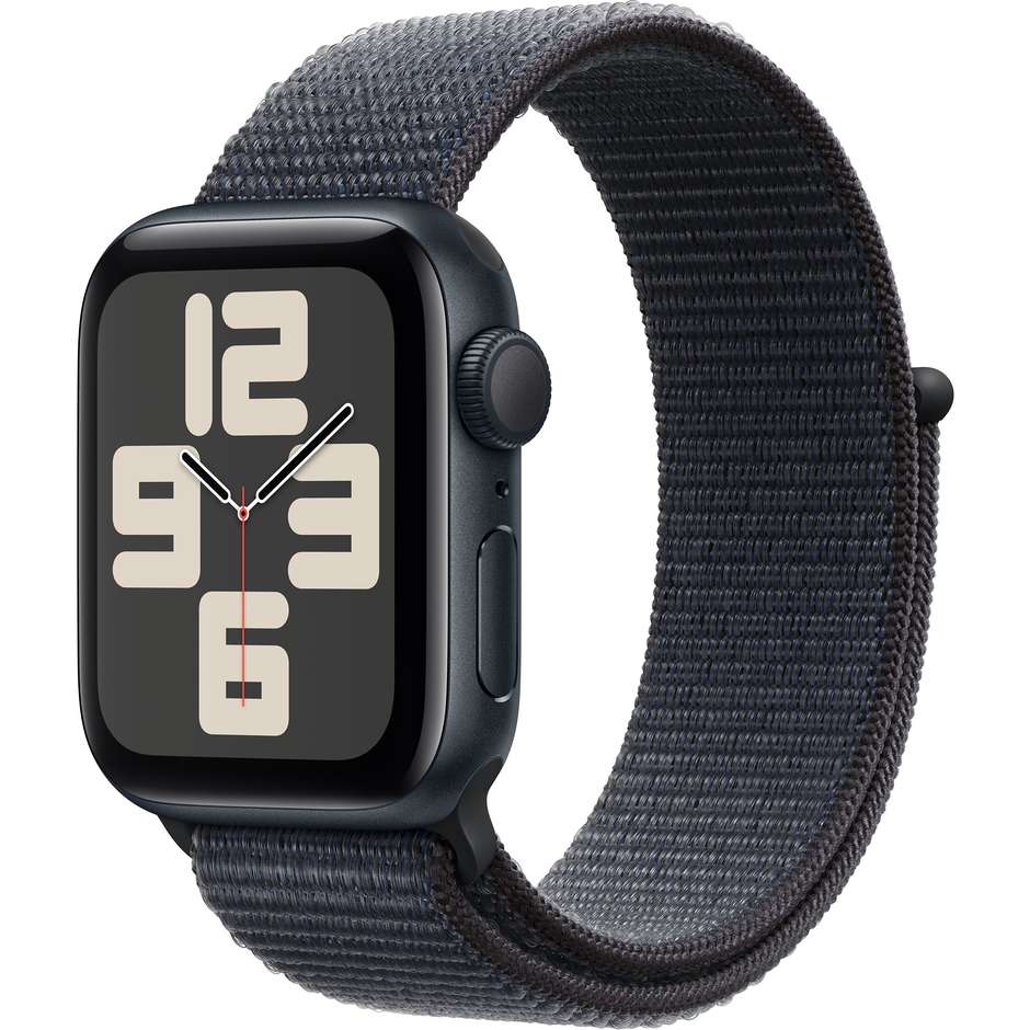 Apple Watch SE GPS 40mm Cassa in Alluminio Colore Mezzanotte con cinturino Blu Sport Loop