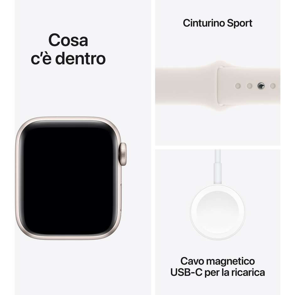 Apple Watch SE GPS 40mm Cassa in Alluminio Galassia con Galassia Sport Band - M/L