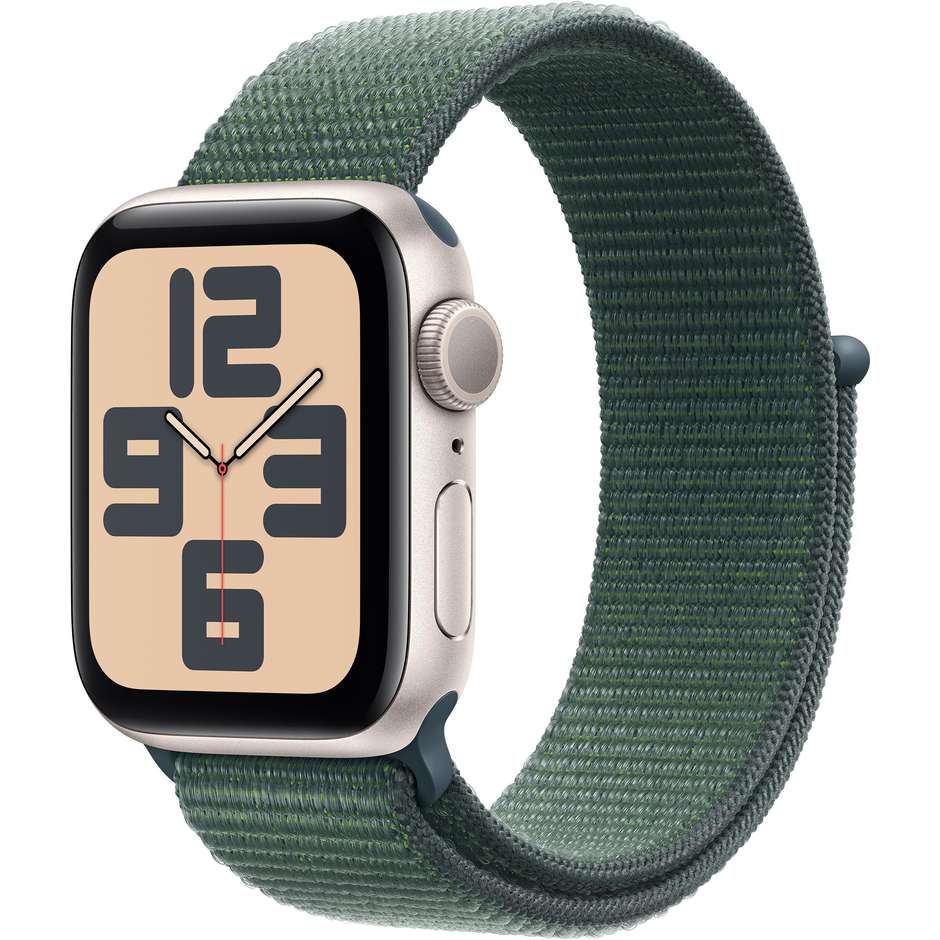 Apple Watch SE GPS 40mm Cassa in Alluminio Galassia con Verde Lago Sport Loop