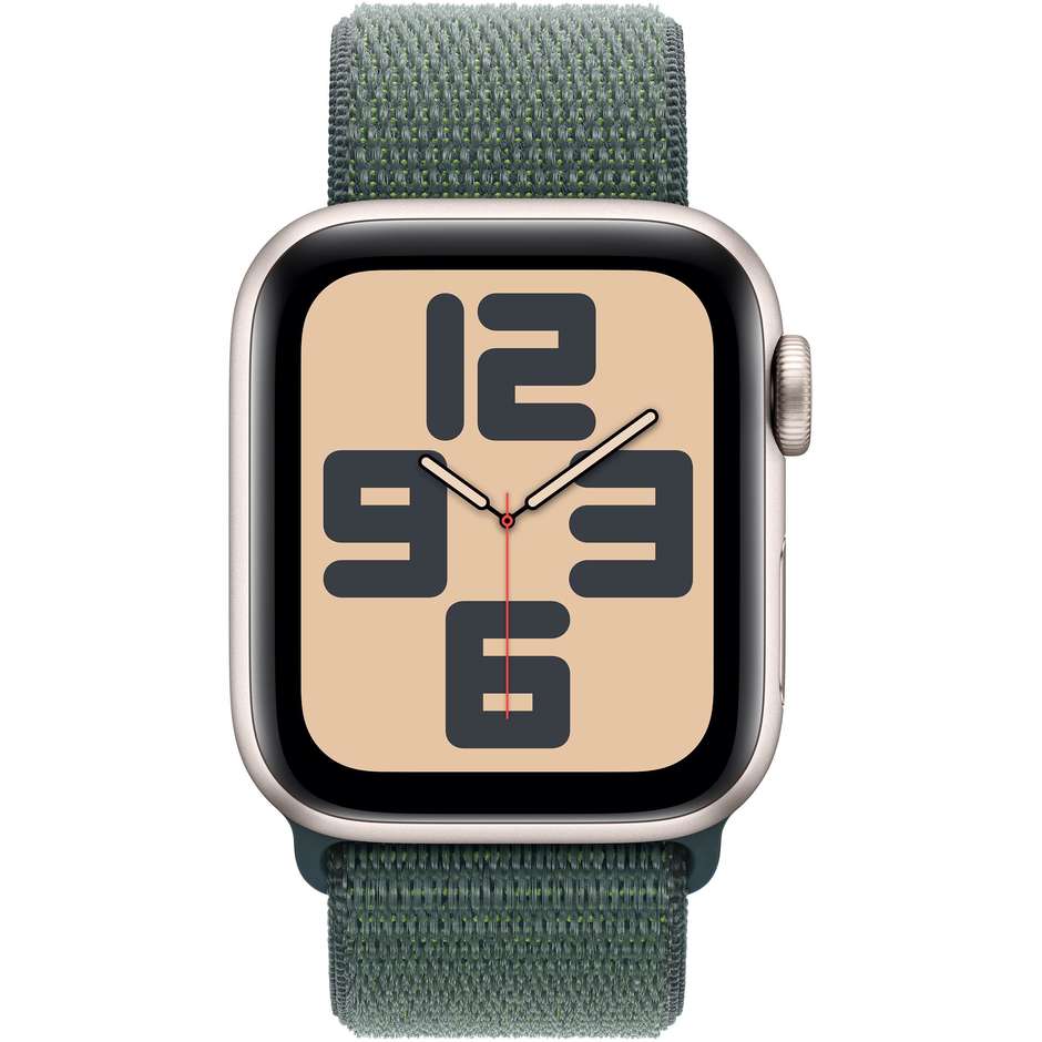 Apple Watch SE GPS 40mm Cassa in Alluminio Galassia con Verde Lago Sport Loop