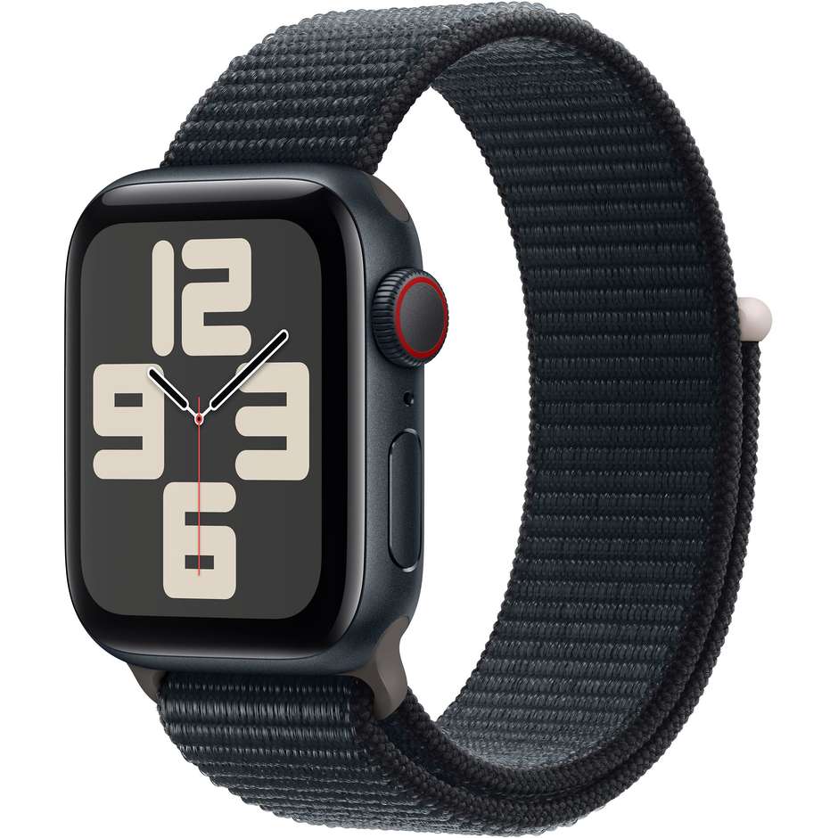 Apple Watch SE GPS + Cellular 40mm Cassa in Alluminio Mezzanotte con Cinturino Sport Loop Mezzanotte