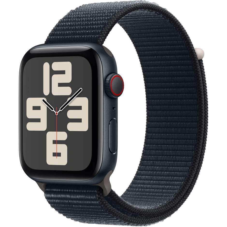 Apple Watch SE GPS + Cellular 44mm Cassa in Alluminio Mezzanotte con Cinturino Sport Loop Mezzanotte