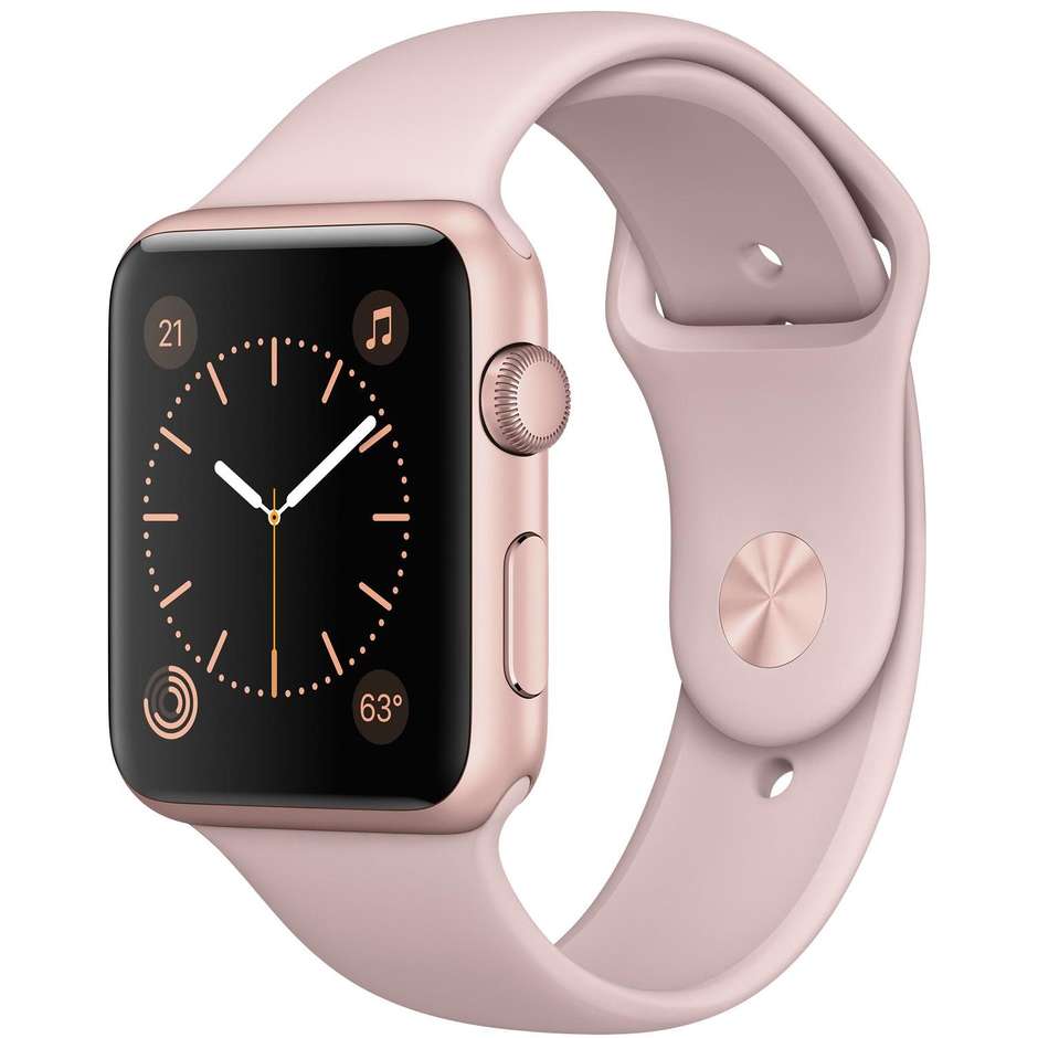 Apple Watch Serie 2 MQ142QL/A Smartwatch 42mm fascia sportiva Rosa sabbia colore Rosa, Oro