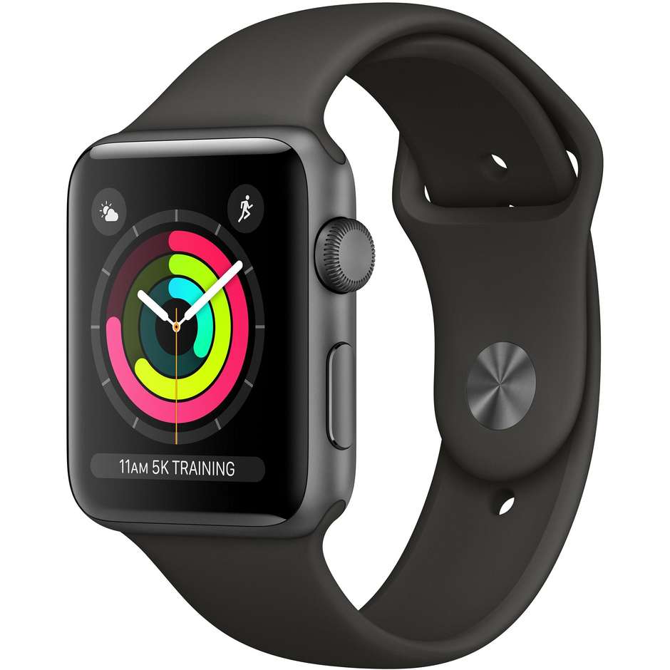 Apple Watch Serie 3 MR362QL/A Smartwatch 42 mm cinturino sportivo Grigio colore Space Grey