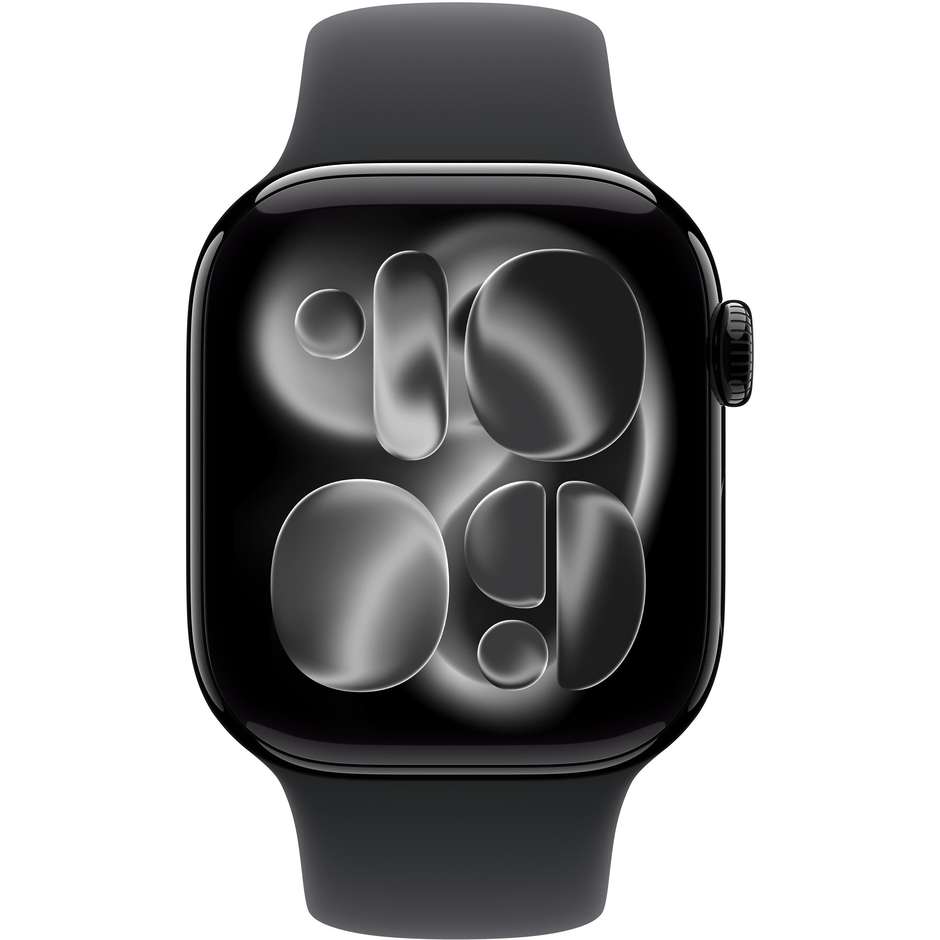 Apple Watch Series 10 GPS 42mm Cassa Alluminio Jet Black con Cinturino Sport Nero - M/L (MEQU4QL/A)
