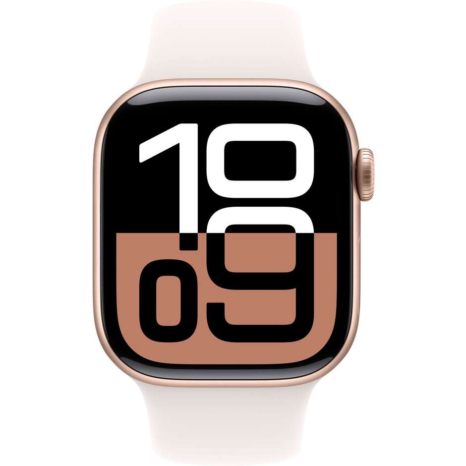 Apple Watch Series 10 GPS 42mm Cassa in Alluminio Wi-Fi Bluetooth Colore Oro Rosa con cinturino Light Blush Sport Band - M/L