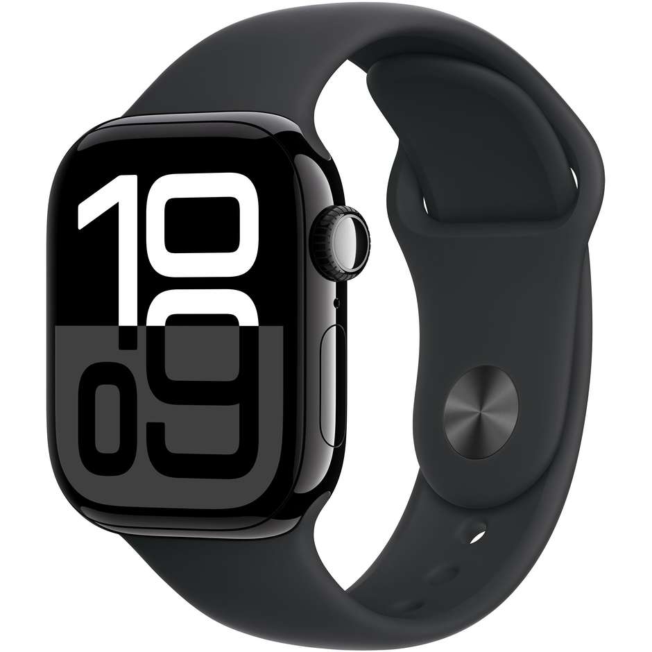 Apple Watch Series 10 GPS 42mm Cassa in Alluminio Wi-Fi Colore Nero con cinturino nero