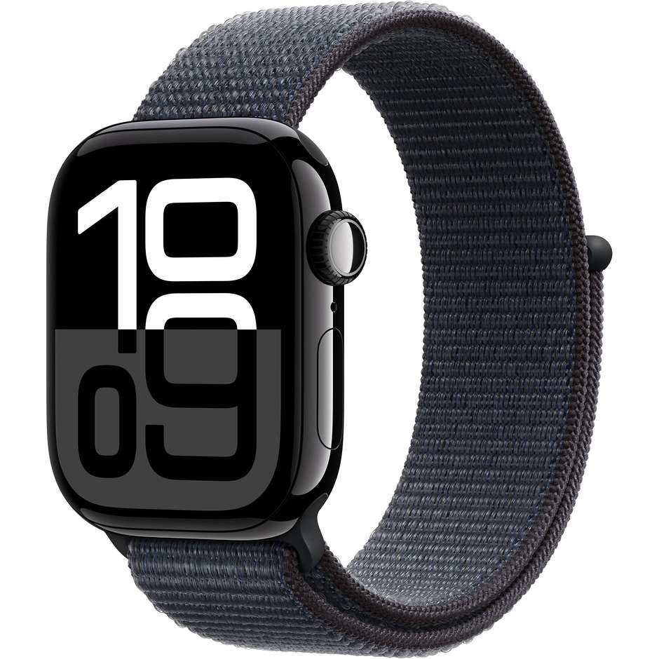 Apple Watch Series 10 GPS 42mm Cassa in Alluminio Wi-Fi Colore Nero con cinturino Sport Loop nero