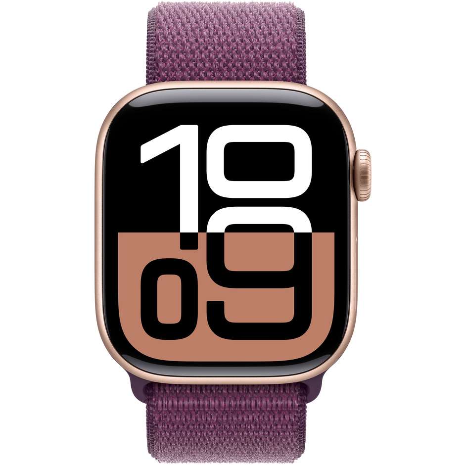 Apple Watch Series 10 GPS 42mm Cassa in Alluminio Wi-Fi Colore Oro rosa con cinturino Oro rosa Sport Loop