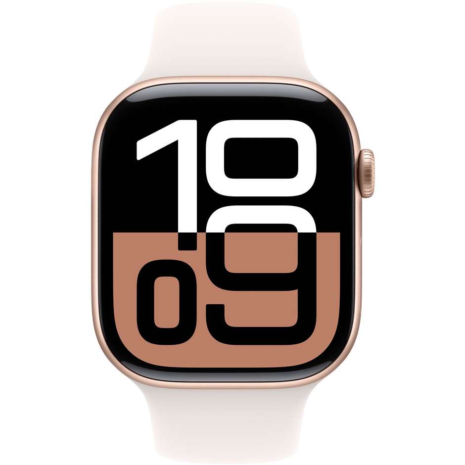 Apple Watch Series 10 GPS 46mm Cassa in Alluminio Wi-Fi Colore Oro Rosa con cinturino  Light Blush Sport Band - M/L