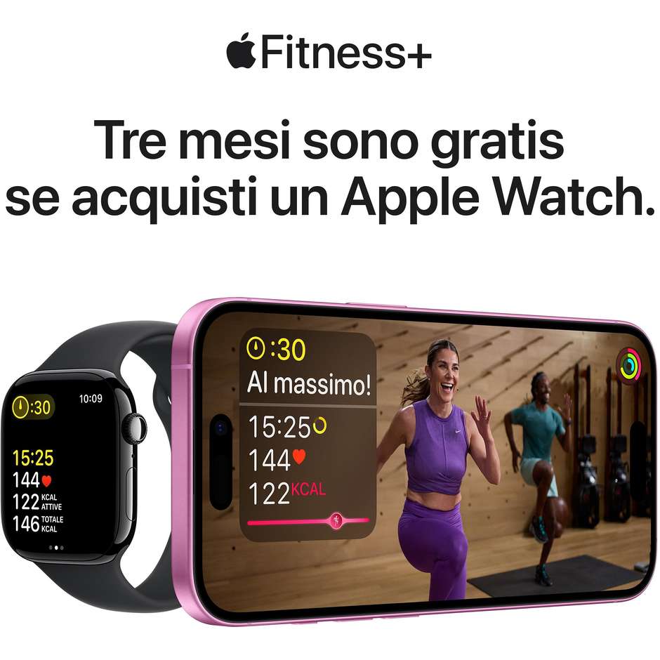Apple Watch Series 10 GPS 46mm Cassa in Alluminio Wi-Fi Colore Oro Rosa con cinturino  Light Blush Sport Band - M/L