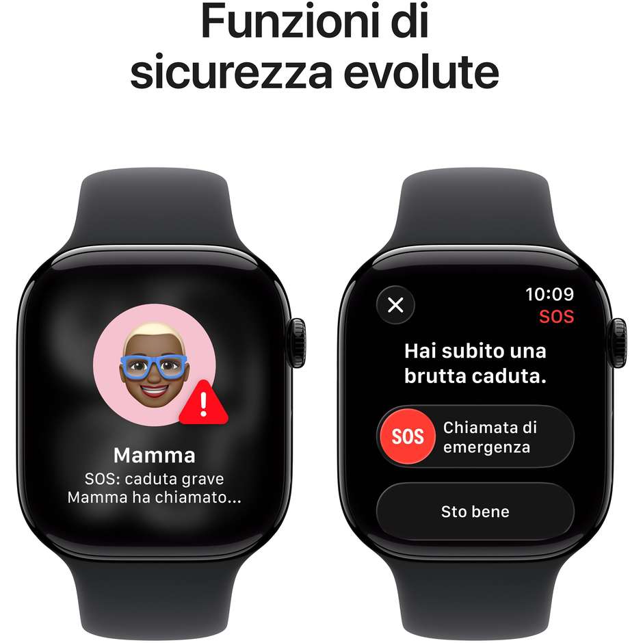 Apple Watch Series 11 GPS 46mm Cassa Alluminio Jet Black con Sport Band Nero - M/L