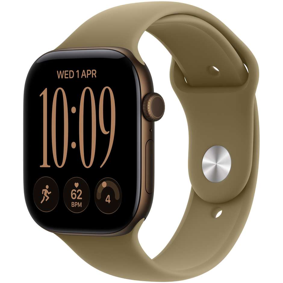 Apple Watch Series 12 GPS 42 mm alluminio bronzo scuro con cinturino Sport oliva S/M